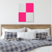 Hete Roze en Grijze Kleurenblokken Canvas Afdruk (Insitu (Slaapkamer))