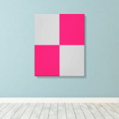 Hete Roze en Grijze Kleurenblokken Canvas Afdruk (Insitu (Houten vloer))
