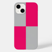 Hete Roze en Grijze Kleurenblokken Case-Mate iPhone Case (Achterkant)