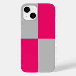 Hete Roze en Grijze Kleurenblokken Case-Mate iPhone 14 Hoesje