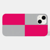 Hete Roze en Grijze Kleurenblokken Case-Mate iPhone Case (Achterkant (horizontaal))