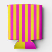 Hete roze en kanariegele strepen blikjeskoeler (Achterkant)