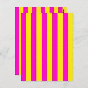 Hete roze en kanariegele strepen briefkaart