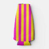 Hete roze en kanariegele strepen flesjeskoeler (Voorkant)