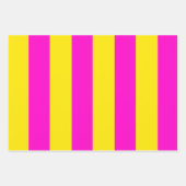 Hete roze en kanariegele strepen inpakpapier vel (Voorkant 3)