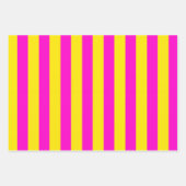 Hete roze en kanariegele strepen inpakpapier vel (Voorkant 2)