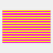 Hete roze en kanariegele strepen inpakpapier vel (Voorkant)