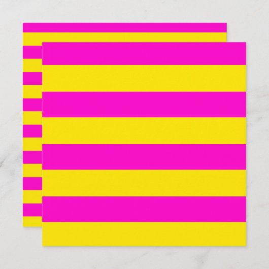 Hete roze en kanariegele strepen kaart (Voorkant / Achterkant)