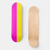 Hete roze en kanariegele strepen persoonlijk skateboard (Voorkant)