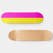 Hete roze en kanariegele strepen persoonlijk skateboard (Horizontaal)