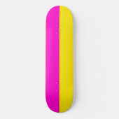 Hete roze en kanariegele strepen persoonlijk skateboard (Voorkant)