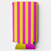 Hete roze en kanariegele strepen seltzer blikjeskoeler (Achterkant)