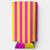 Hete roze en kanariegele strepen seltzer blikjeskoeler (Voorkant)