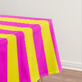 Hete roze en kanariegele strepen tafelkleed (Voorbeeld)
