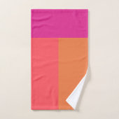 Hete roze en Oranje kleurenblokken Bad Handdoek (Handdoek)