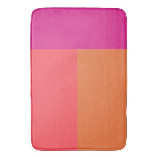 Hete roze en Oranje kleurenblokken Badmat (Voorkant Verticaal)