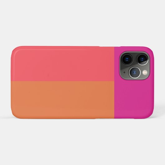 Hete roze en Oranje kleurenblokken Case-Mate iPhone Case (Achterkant (horizontaal))