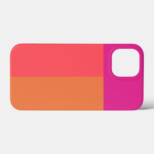 Hete roze en Oranje kleurenblokken Case-Mate iPhone Case (Achterkant (horizontaal))