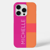 Hete roze en Oranje kleurenblokken Case-Mate iPhone Case (Achterkant)