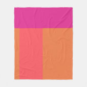 Hete roze en Oranje kleurenblokken Fleece Deken (Voorkant)