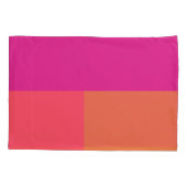 Hete roze en Oranje kleurenblokken Kussensloop (Achterkant-Links)