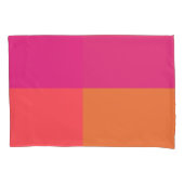 Hete roze en Oranje kleurenblokken Kussensloop (Voorkant-Links)