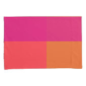 Hete roze en Oranje kleurenblokken Kussensloop (Voorkant-Rechts)