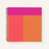 Hete roze en Oranje kleurenblokken Notitieboek (Voorkant)