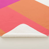 Hete roze en Oranje kleurenblokken Sherpa Deken (3/4)