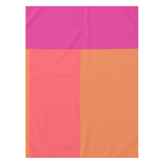 Hete roze en Oranje kleurenblokken Tafelkleed (Voorkant)