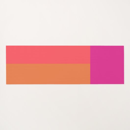 Hete roze en Oranje kleurenblokken Yogamat (Achterkant (horizontaal))