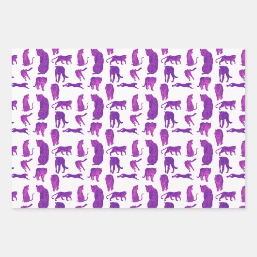 Hete Roze en Paarse Leeuwen, Tijgers Inpakpapier Vel (Voorkant 2)