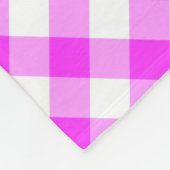 Hete roze en witte Buffalo Plaid Fleece Deken (Hoek)