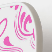 Hete roze en witte Damask Bloemen Pickleball Paddle (Links Detail)