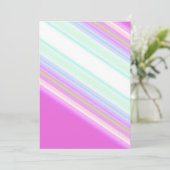 Hete roze en witte strips feestdagenkaart (Staand voorkant)