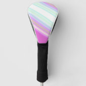 Hete roze en witte strips golfheadcover (Voorkant)