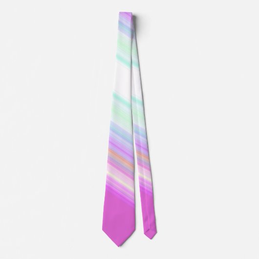 Hete roze en witte strips stropdas (Voorkant)