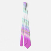 Hete roze en witte strips stropdas (Achterkant)