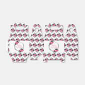 Hete roze en zilveren elegante bloemen verjaardag bedankdoosjes (Uitgevouwen)