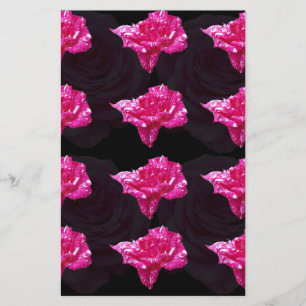 Hete roze en zwart Roos patroon, Briefpapier