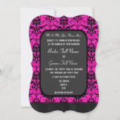 Hete roze en zwarte dwergbruiloft kaart (Voorkant)