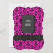 Hete roze en zwarte dwergbruiloft kaart (Achterkant)