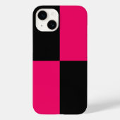 Hete Roze en Zwarte Kleurenblokken Case-Mate iPhone Case (Achterkant)