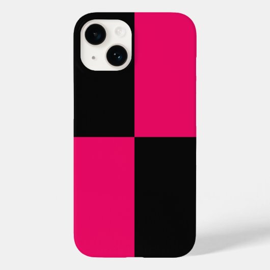 Hete Roze en Zwarte Kleurenblokken Case-Mate iPhone Case (Achterkant)