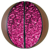 Hete roze faux glitter schittert bling basketbal (Verticaal)