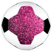 Hete roze faux glitter schittert bling voetbal (Gedraaid)