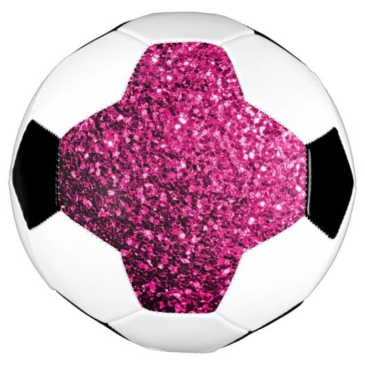 Hete roze faux glitter schittert bling voetbal (Gedraaid)