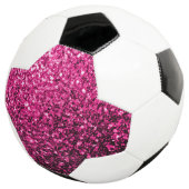 Hete roze faux glitter schittert bling voetbal (Drie kwart)