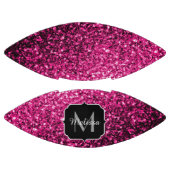 Hete roze faux glitter sparkle Monogram naam American Football (Panelen)