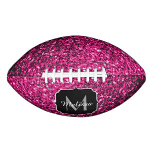 Hete roze faux glitter sparkle Monogram naam American Football